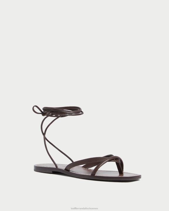 vrouwen Lilla leren wikkelsandaal espresso Loeffler Randall schoenen J8TT132