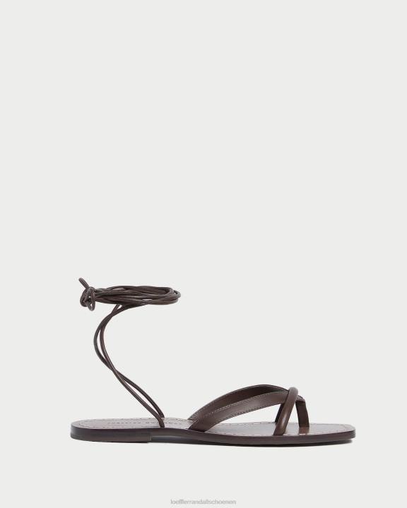 vrouwen Lilla leren wikkelsandaal espresso Loeffler Randall schoenen J8TT132