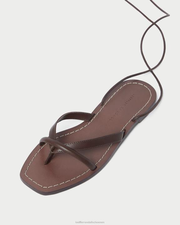vrouwen Lilla leren wikkelsandaal espresso Loeffler Randall schoenen J8TT132