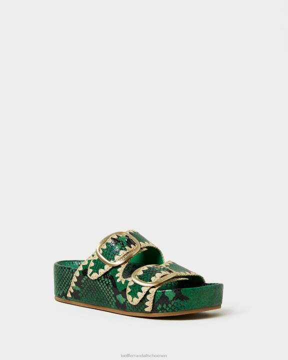 vrouwen Theo voetbed sandaal groen/natuurlijk Loeffler Randall schoenen J8TT120