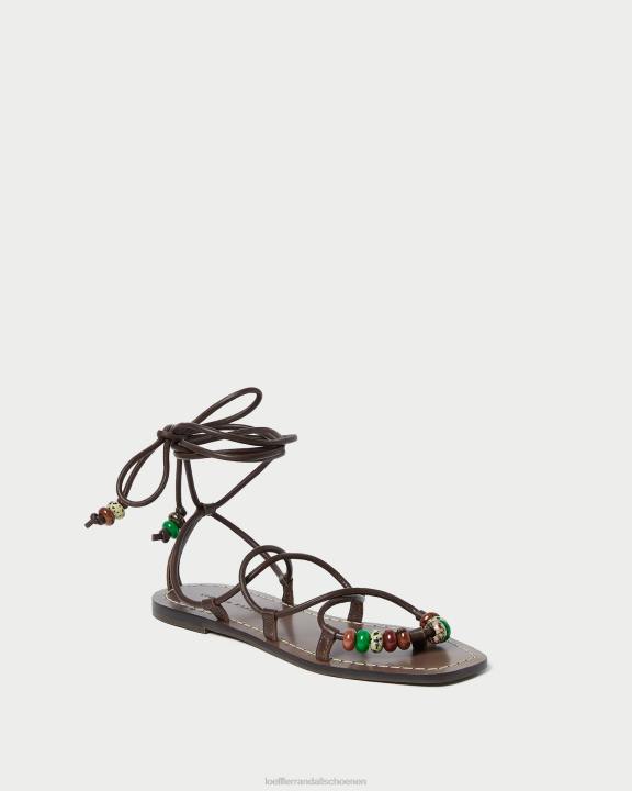 vrouwen Vetersandaal met colleenknoop chocolade Loeffler Randall schoenen J8TT134
