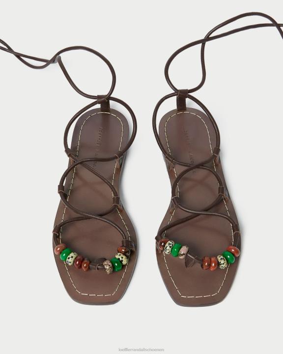 vrouwen Vetersandaal met colleenknoop chocolade Loeffler Randall schoenen J8TT134