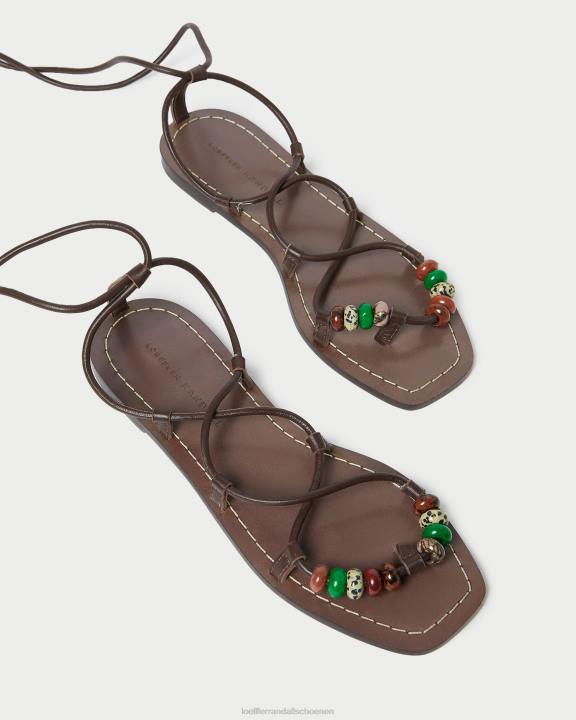 vrouwen Vetersandaal met colleenknoop chocolade Loeffler Randall schoenen J8TT134