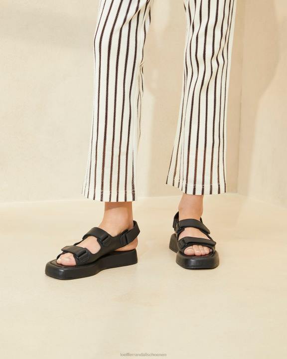 vrouwen blaise platform sandaal zwart Loeffler Randall schoenen J8TT133