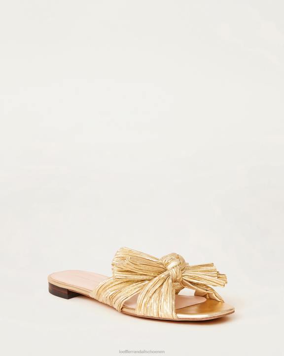 vrouwen daphne geplooide strikglijbaan goud Loeffler Randall schoenen J8TT102