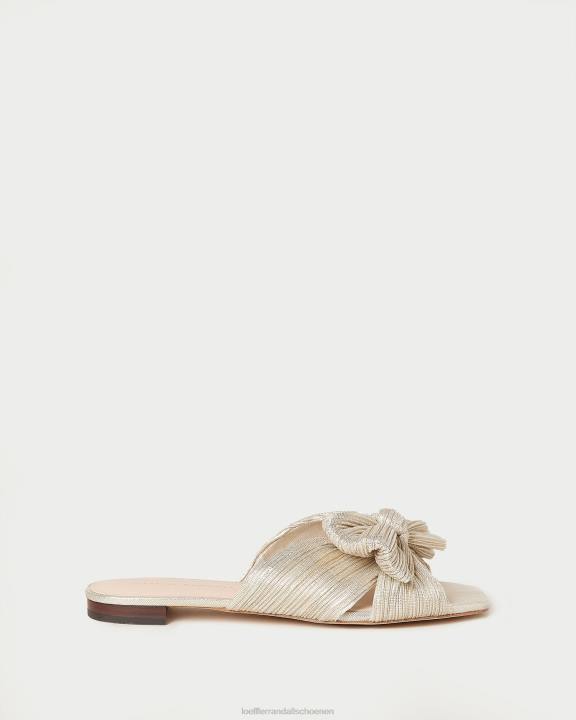 vrouwen daphne geplooide strikglijbaan platina Loeffler Randall schoenen J8TT100