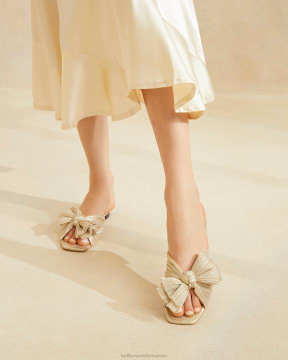 vrouwen daphne geplooide strikglijbaan platina Loeffler Randall schoenen J8TT100