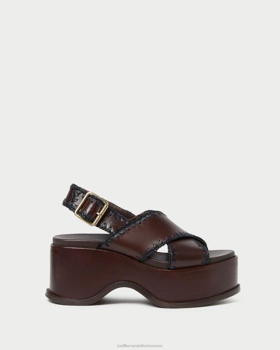vrouwen mae platform sandaal espresso/zwart Loeffler Randall schoenen J8TT129