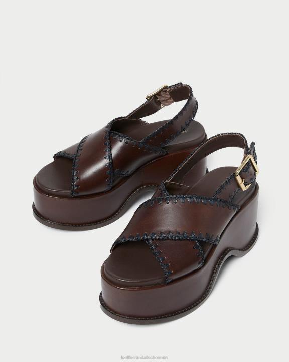 vrouwen mae platform sandaal espresso/zwart Loeffler Randall schoenen J8TT129