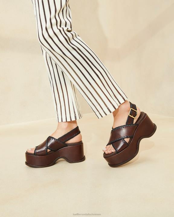 vrouwen mae platform sandaal espresso/zwart Loeffler Randall schoenen J8TT129