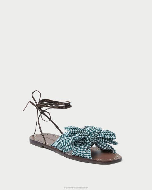 vrouwen pioenenboogglijbaan mini groene gingham Loeffler Randall schoenen J8TT136