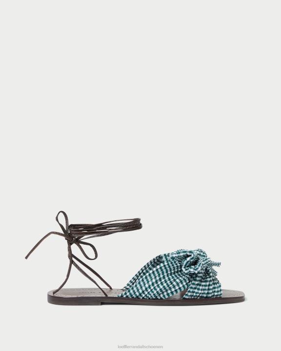 vrouwen pioenenboogglijbaan mini groene gingham Loeffler Randall schoenen J8TT136
