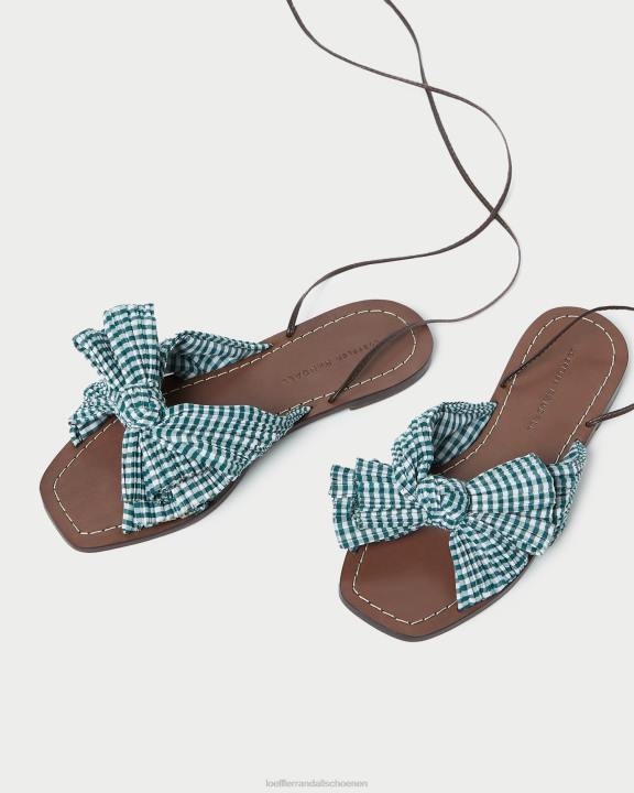 vrouwen pioenenboogglijbaan mini groene gingham Loeffler Randall schoenen J8TT136