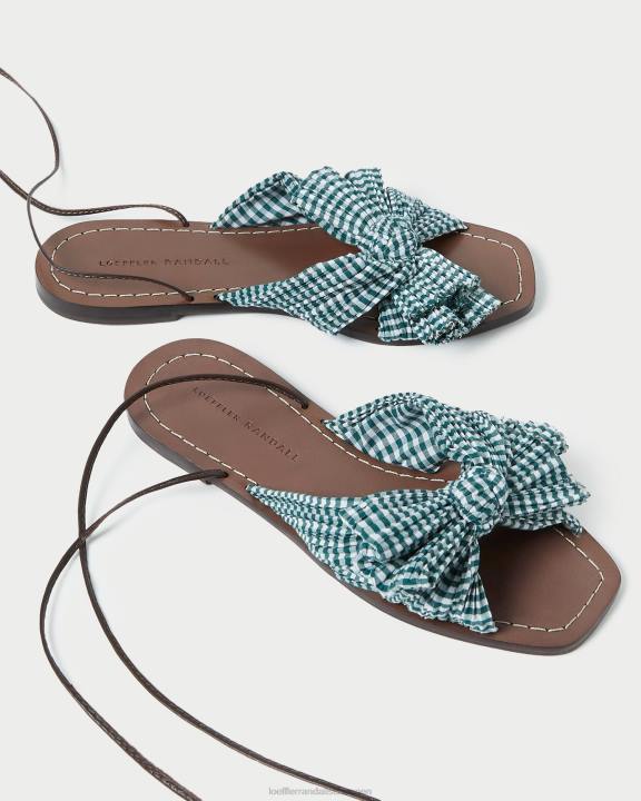 vrouwen pioenenboogglijbaan mini groene gingham Loeffler Randall schoenen J8TT136