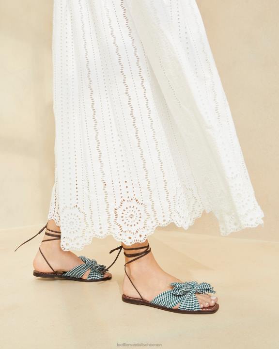 vrouwen pioenenboogglijbaan mini groene gingham Loeffler Randall schoenen J8TT136