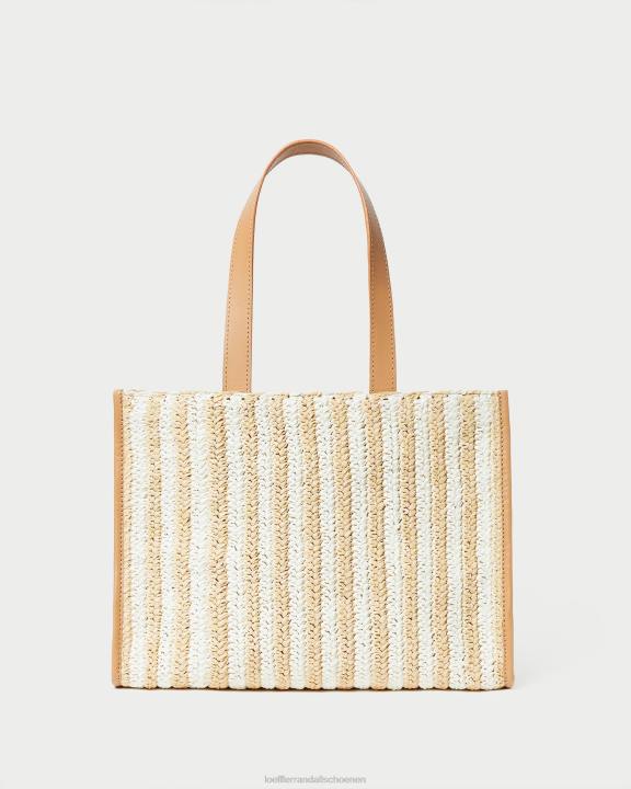 vrouwen pia naturel gehaakte draagtas wit/natuurlijke streep Loeffler Randall Tassen J8TT323