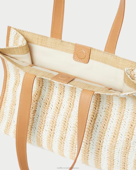 vrouwen pia naturel gehaakte draagtas wit/natuurlijke streep Loeffler Randall Tassen J8TT323