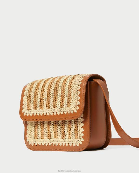 vrouwen Kenton gehaakte crossbody naturel/bruin/cognac Loeffler Randall Tassen J8TT328