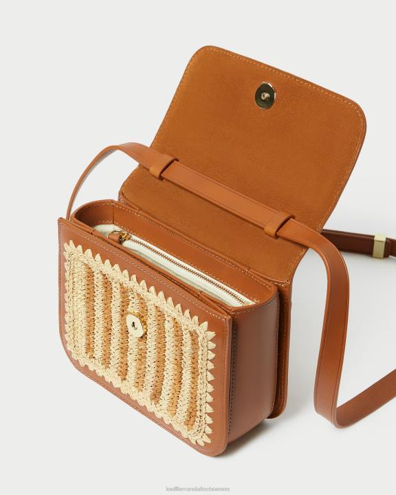 vrouwen Kenton gehaakte crossbody naturel/bruin/cognac Loeffler Randall Tassen J8TT328