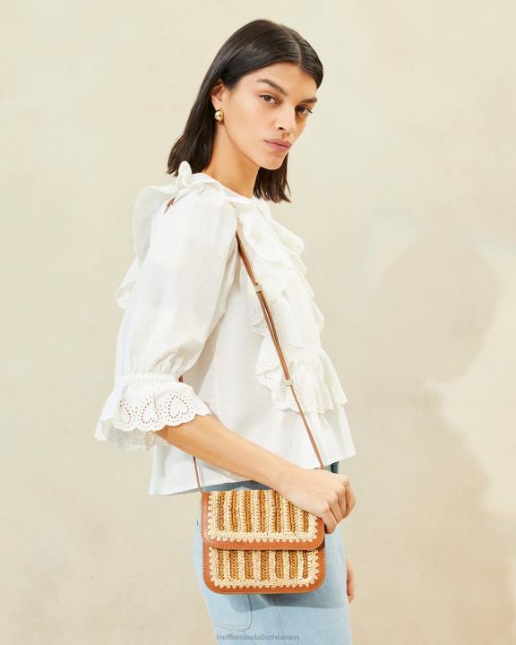 vrouwen Kenton gehaakte crossbody naturel/bruin/cognac Loeffler Randall Tassen J8TT328