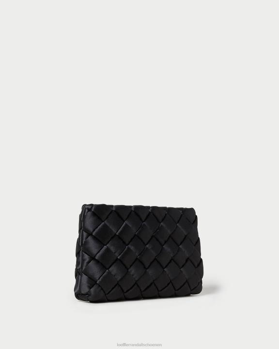 vrouwen Aviva geweven bladerdeeg clutch zwart Loeffler Randall Tassen J8TT355