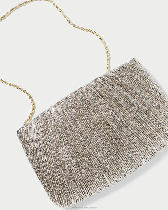 vrouwen Britse plat geplooide clutch Champagne Loeffler Randall Tassen J8TT393