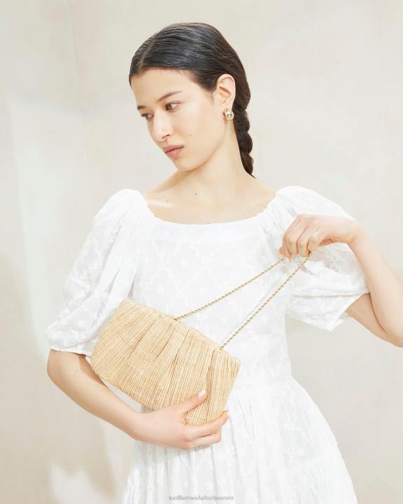 vrouwen Britse plat geplooide clutch natuurlijk Loeffler Randall Tassen J8TT368