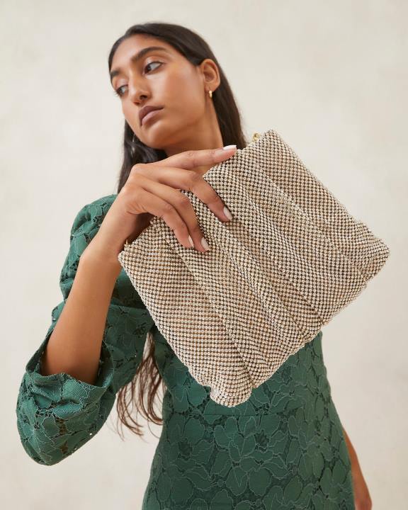 vrouwen Ember diamanten verzamelde clutch goud Loeffler Randall Tassen J8TT344