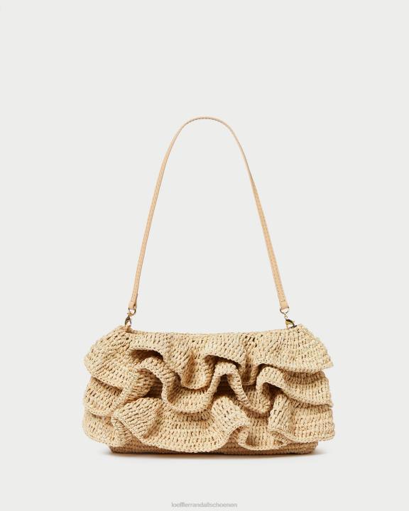 vrouwen Odette clutch met ruches natuurlijk Loeffler Randall Tassen J8TT375