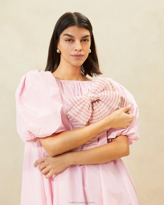 vrouwen Rayne strik clutch zacht roze gingham Loeffler Randall Tassen J8TT380